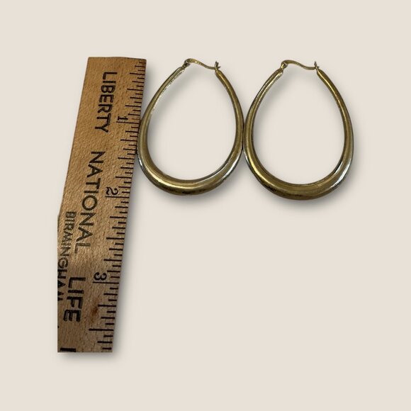 Sterling Silver Teardrop Hoop Earrings - Picture 6 of 7